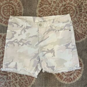For the Republic camo jean shorts